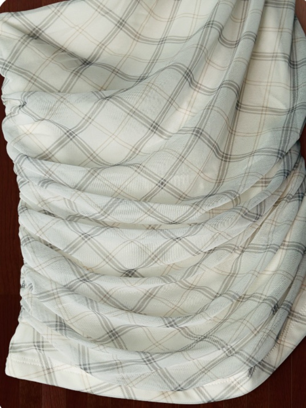 ๐๐ซ Abercrombie Plaid Over Shoulder Cinched Tie Top XS NWT - Picture 7 of 14